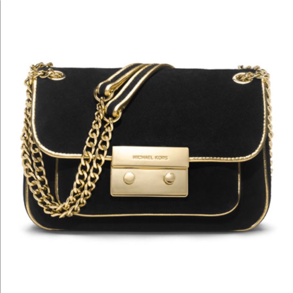 Michael Kors Suède and gold purse